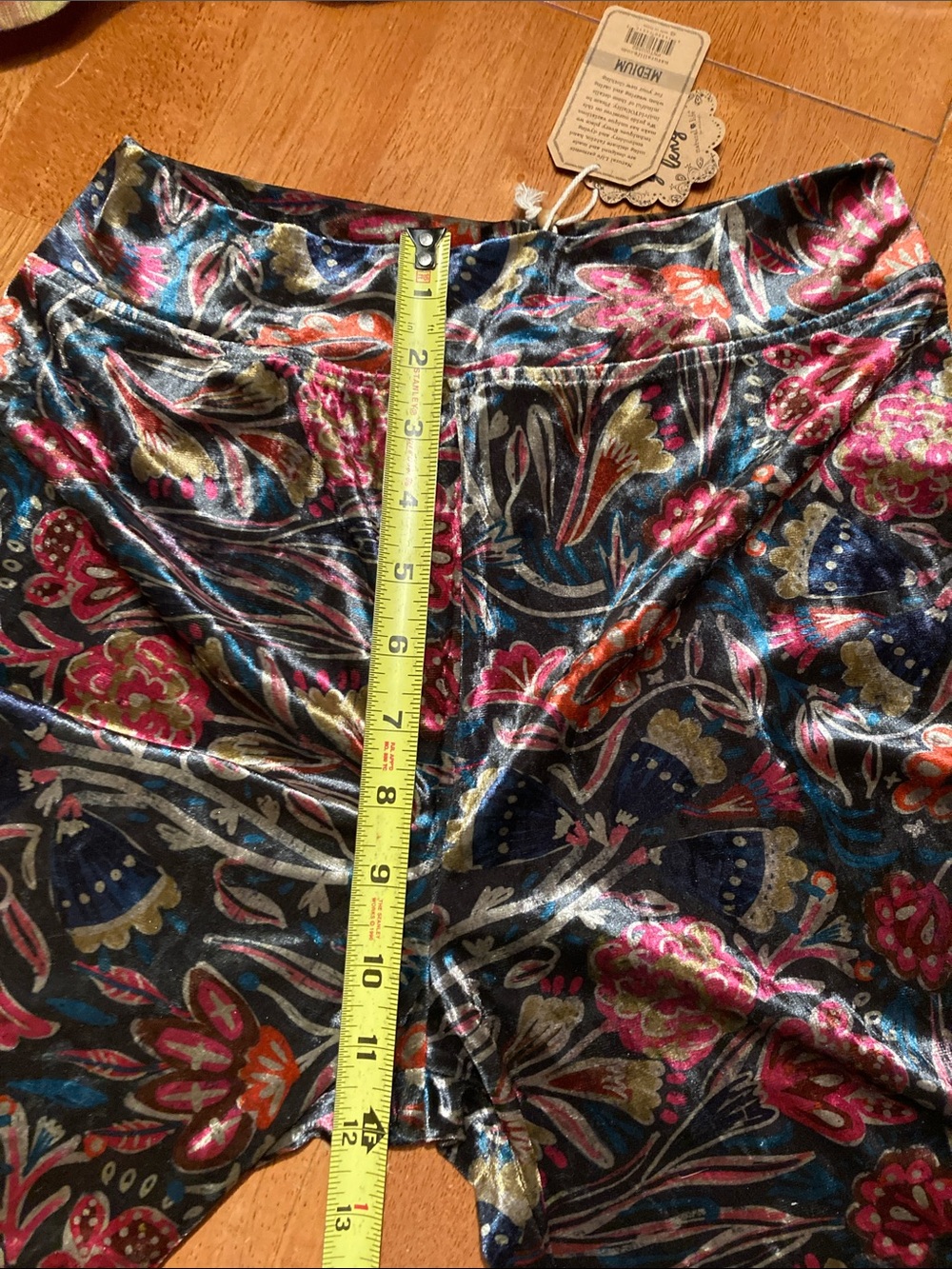 Natural Life Velvet Floral Bootcut Lounge Pants High Rise Stretchy - M - NWT! - Picture 11 of 12
